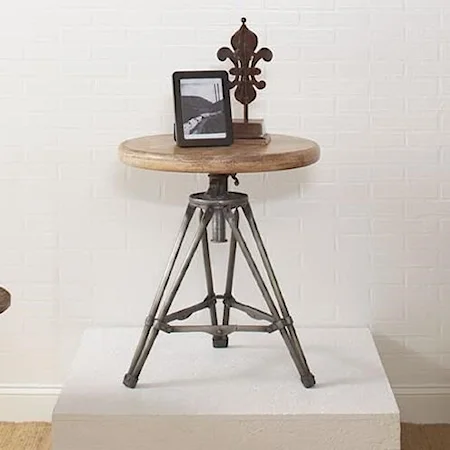 Tripod Round End Table with Metal Base